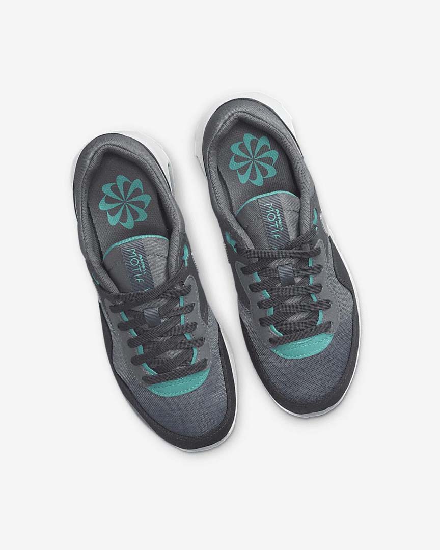 Grey / Turquoise / Dark Grey / Black Nike Air Max Motif Boys' Shoes | CA_2930