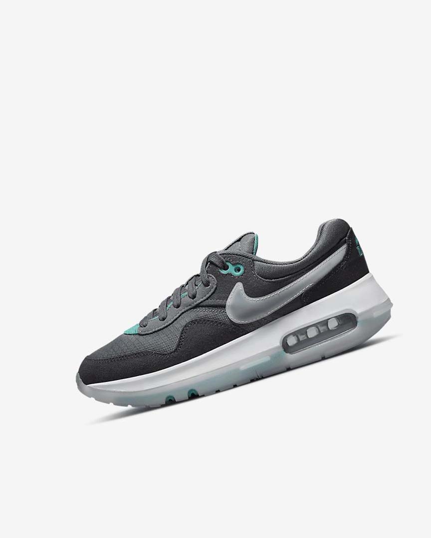 Grey / Turquoise / Dark Grey / Black Nike Air Max Motif Boys\' Shoes | CA_2930