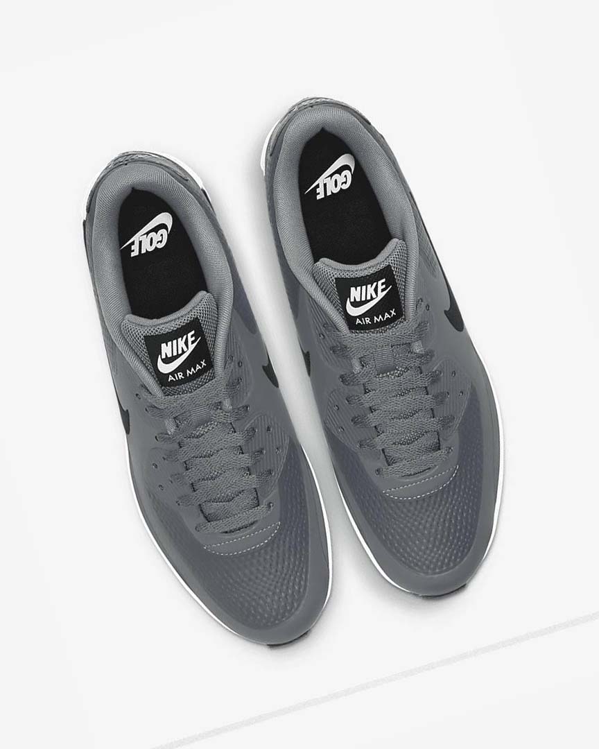 Grey / White / Black Nike Air Max 90 G Men's Golf Shoes | CA_5051
