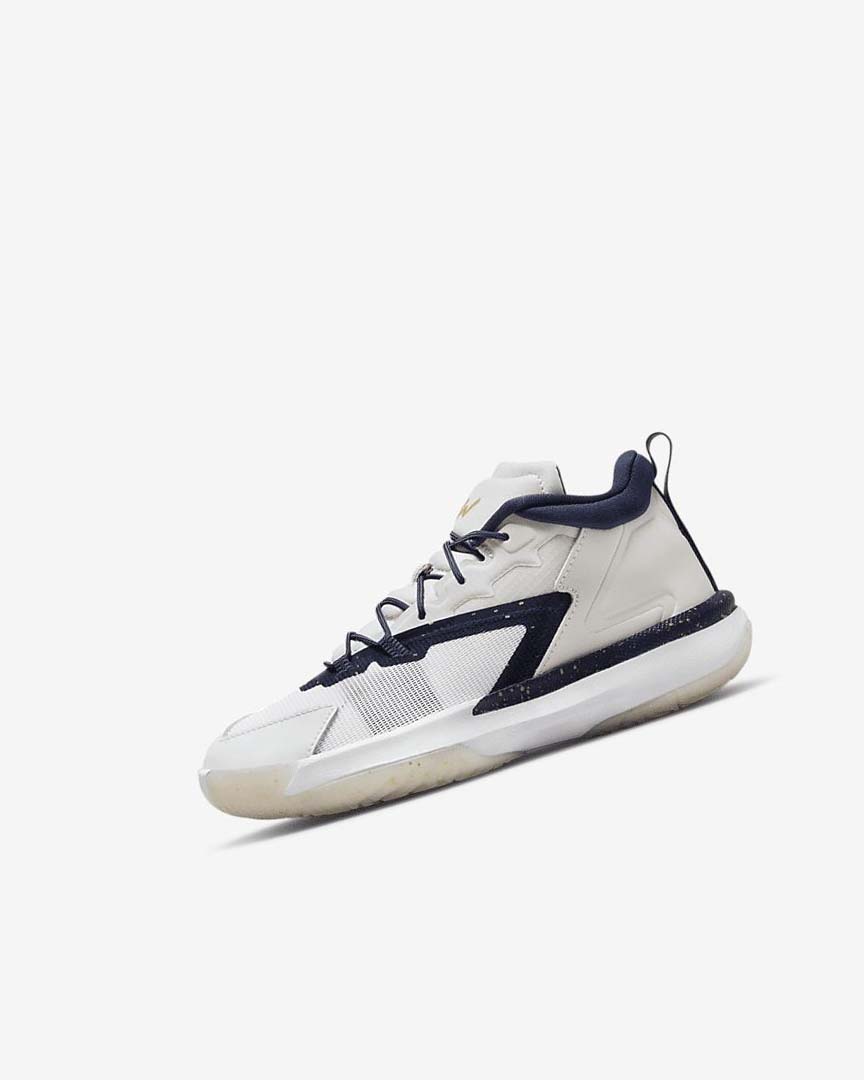 Khaki / White / Metal Gold / Navy Nike Zion 1 Boys\' Basketball Shoes | CA_5186