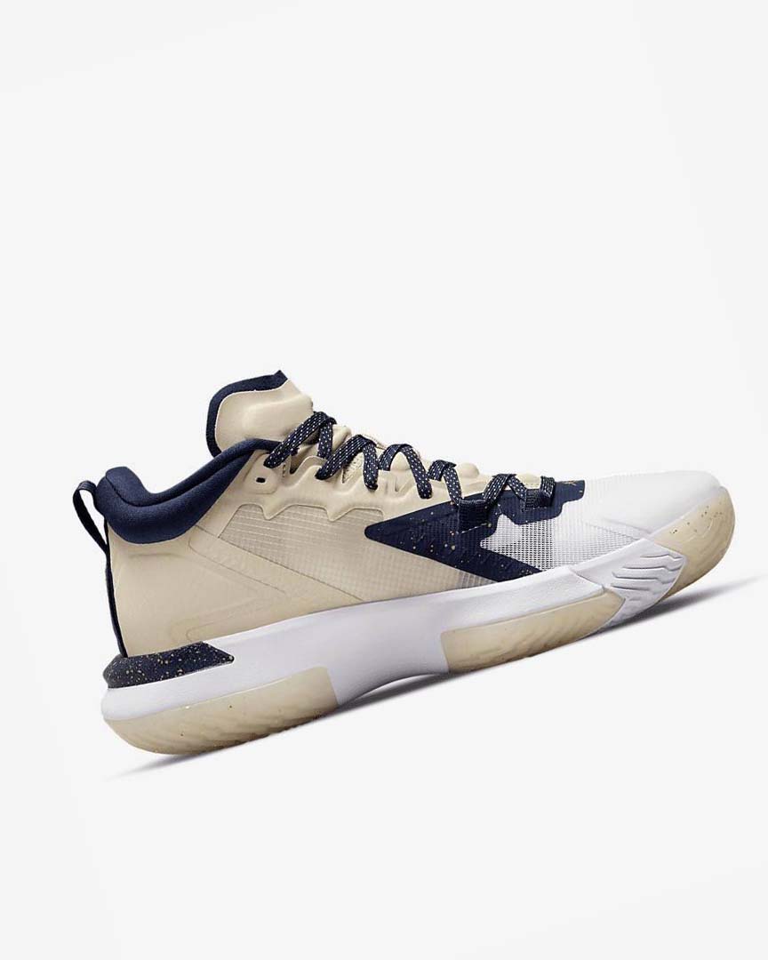 Khaki / White / Navy Nike Zion 1 Men's Basketball Shoes | CA_5469