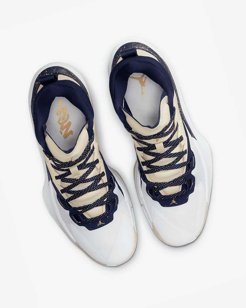 Khaki / White / Navy Nike Zion 1 Men's Basketball Shoes | CA_5469