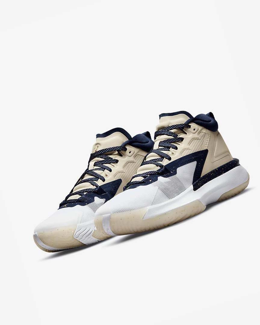 Khaki / White / Navy Nike Zion 1 Men's Basketball Shoes | CA_5469