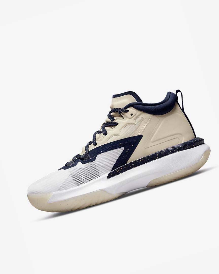 Khaki / White / Navy Nike Zion 1 Men\'s Basketball Shoes | CA_5469