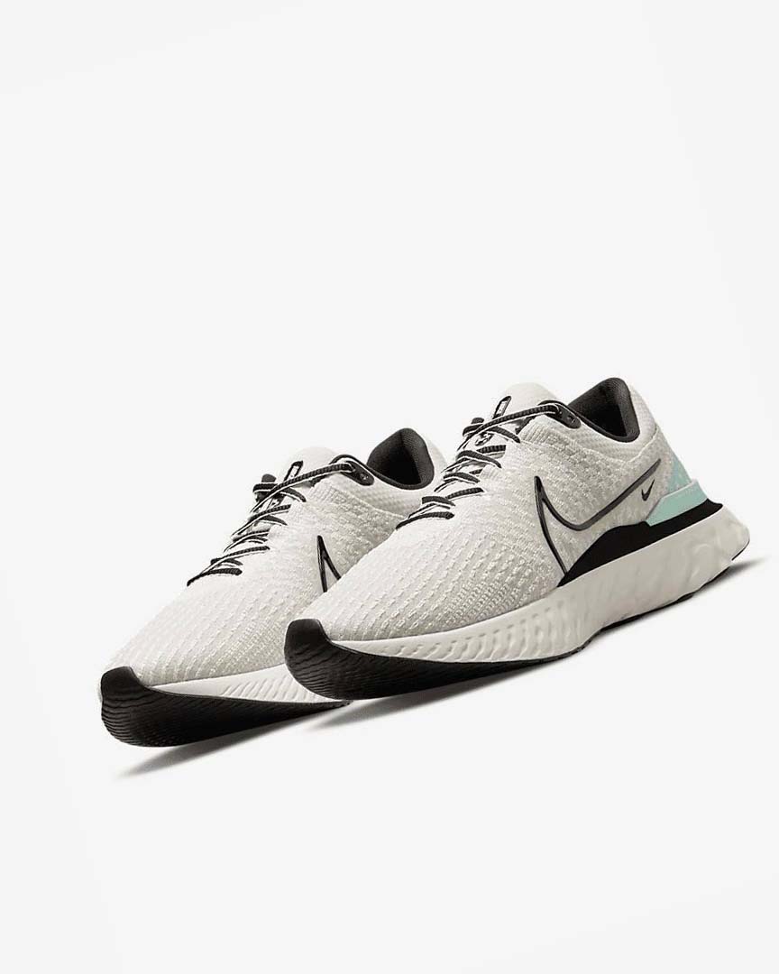 Light Beige / Black Nike React Infinity Run Flyknit 3 Men's Running Shoes | CA_4594