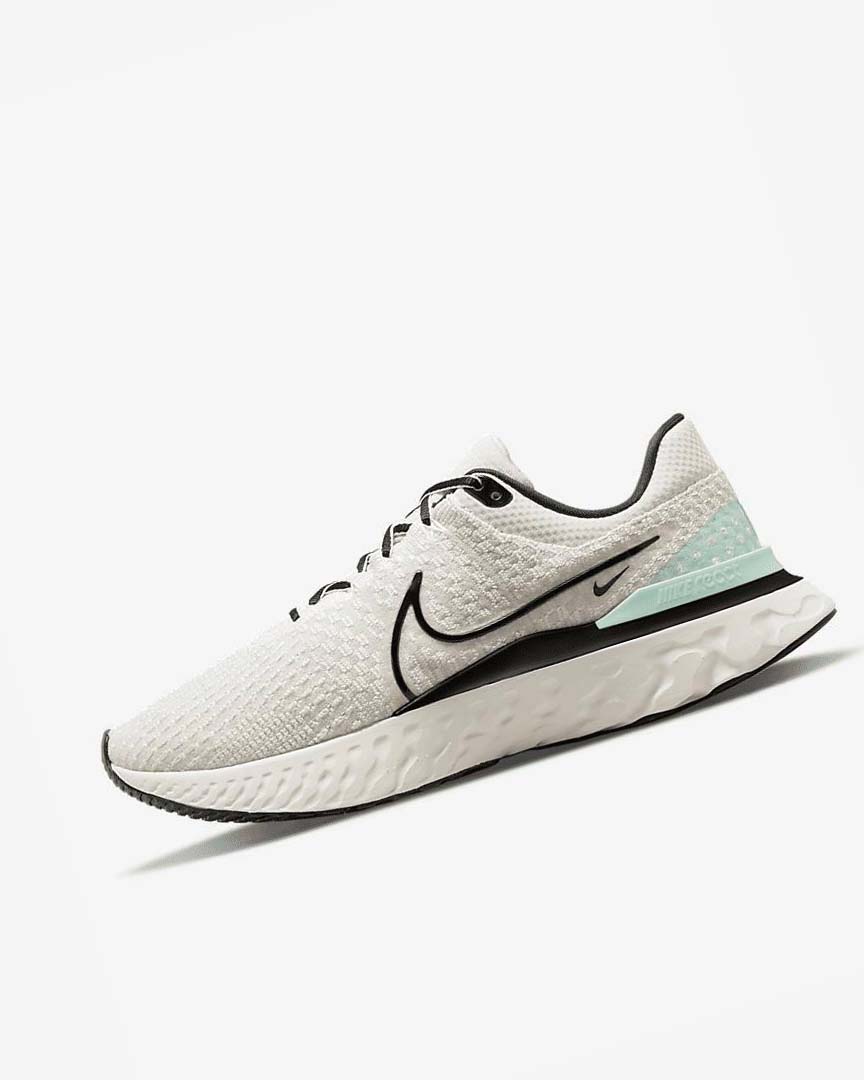 Light Beige / Black Nike React Infinity Run Flyknit 3 Men\'s Running Shoes | CA_4594