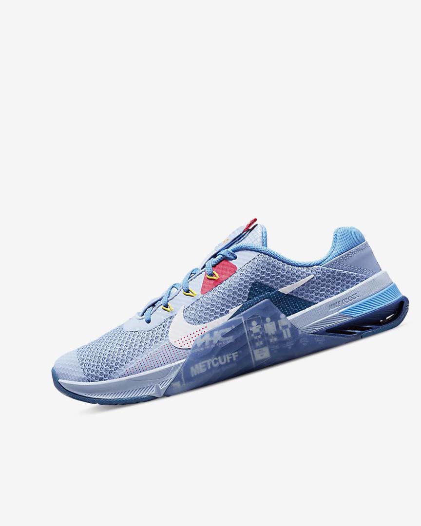 Light Blue / Blue / Deep Royal Blue / White Nike Metcon 7 AMP Women\'s Training Shoes | CA_2741