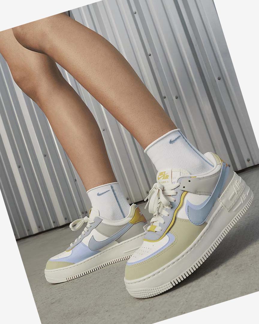 Light Blue / Olive Nike AF-1 Shadow Women's Sneakers | CA_1212