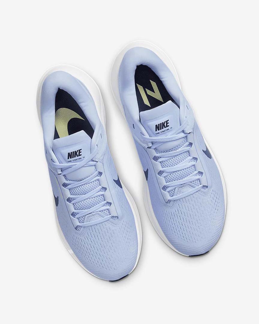 Light Blue / White / Navy / Navy Nike Air Zoom Structure 24 Women's Running Shoes | CA_4592