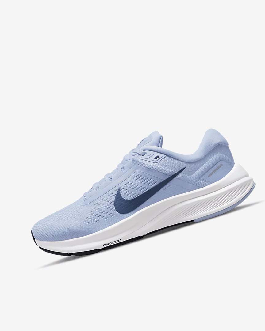 Light Blue / White / Navy / Navy Nike Air Zoom Structure 24 Women\'s Running Shoes | CA_4592