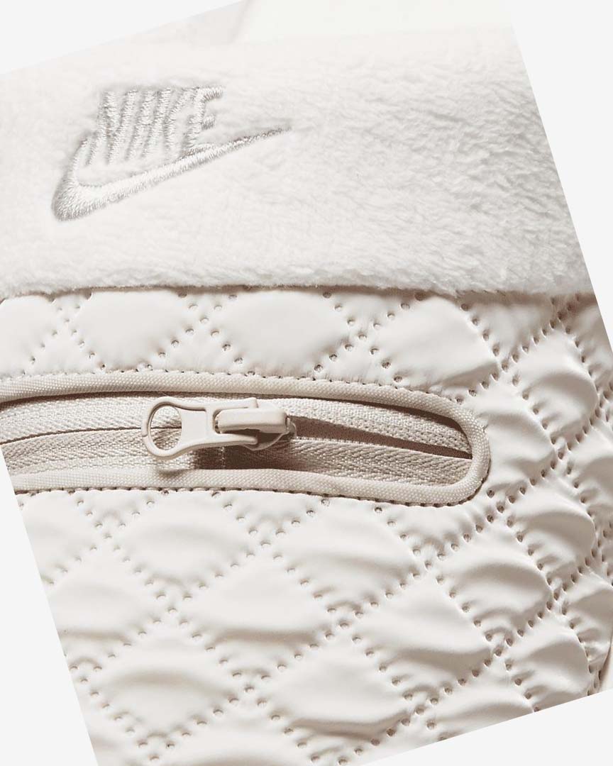 Light Brown / White / Grey Nike Burrow SE Women's Slipper | CA_4840