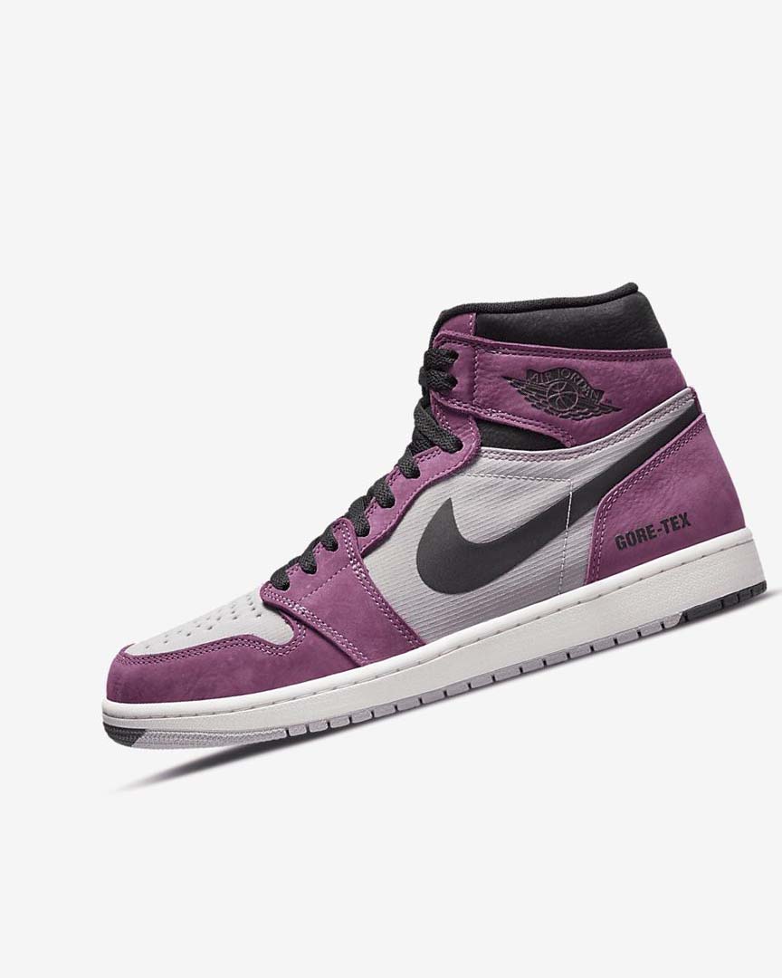 Light Burgundy / Grey / Black / Red Nike Air Jordan 1 Men\'s Sneakers | CA_2899