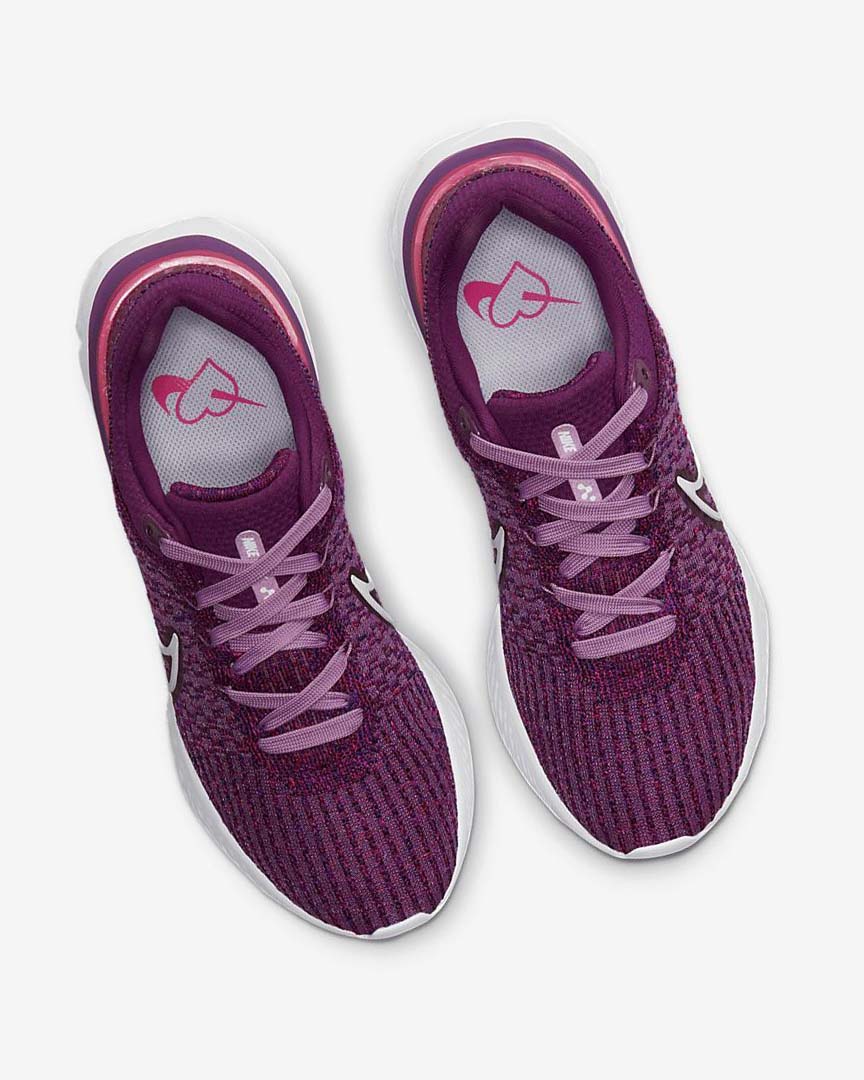 Light Burgundy / Pink / White Nike React Infinity Run Flyknit 3 Women's Running Shoes | CA_5498