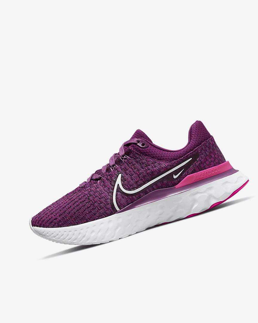 Light Burgundy / Pink / White Nike React Infinity Run Flyknit 3 Women\'s Running Shoes | CA_5498