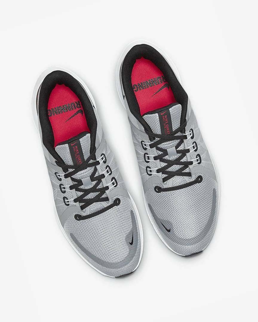 Light Grey / Black / Red / White Nike Quest 4 Men's Running Shoes | CA_2757