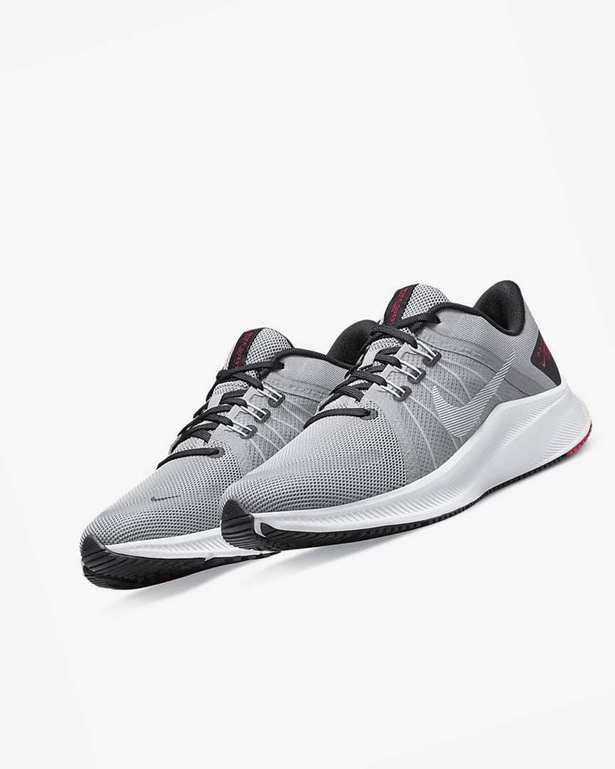 Light Grey / Black / Red / White Nike Quest 4 Men's Running Shoes | CA_2757