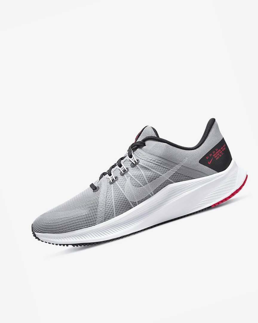 Light Grey / Black / Red / White Nike Quest 4 Men\'s Running Shoes | CA_2757