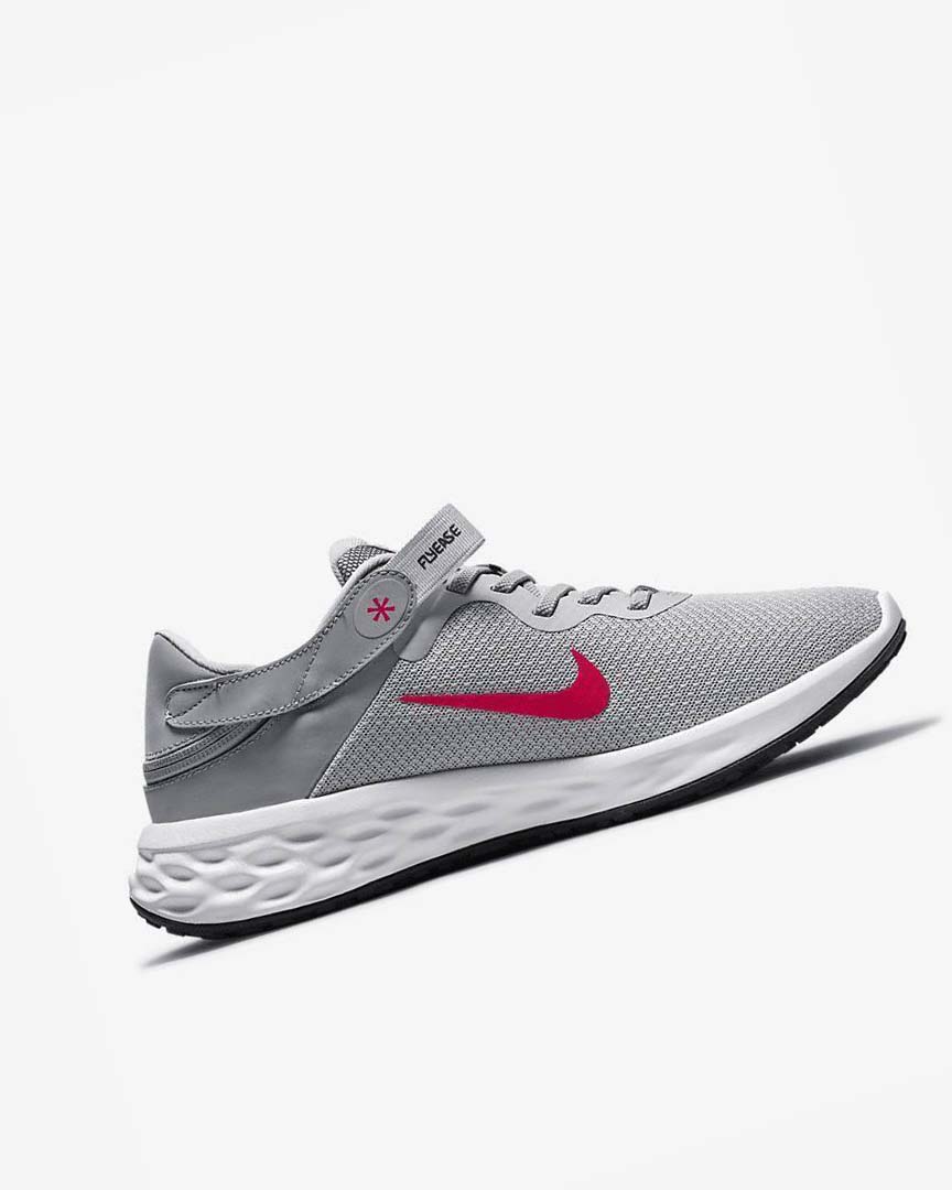 Light Grey / Grey / Dark Grey / Red Nike Revolution 6 FlyEase Next Nature Men's Running Shoes | CA_1202