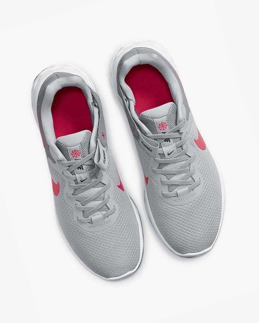 Light Grey / Grey / Dark Grey / Red Nike Revolution 6 FlyEase Next Nature Men's Running Shoes | CA_1202