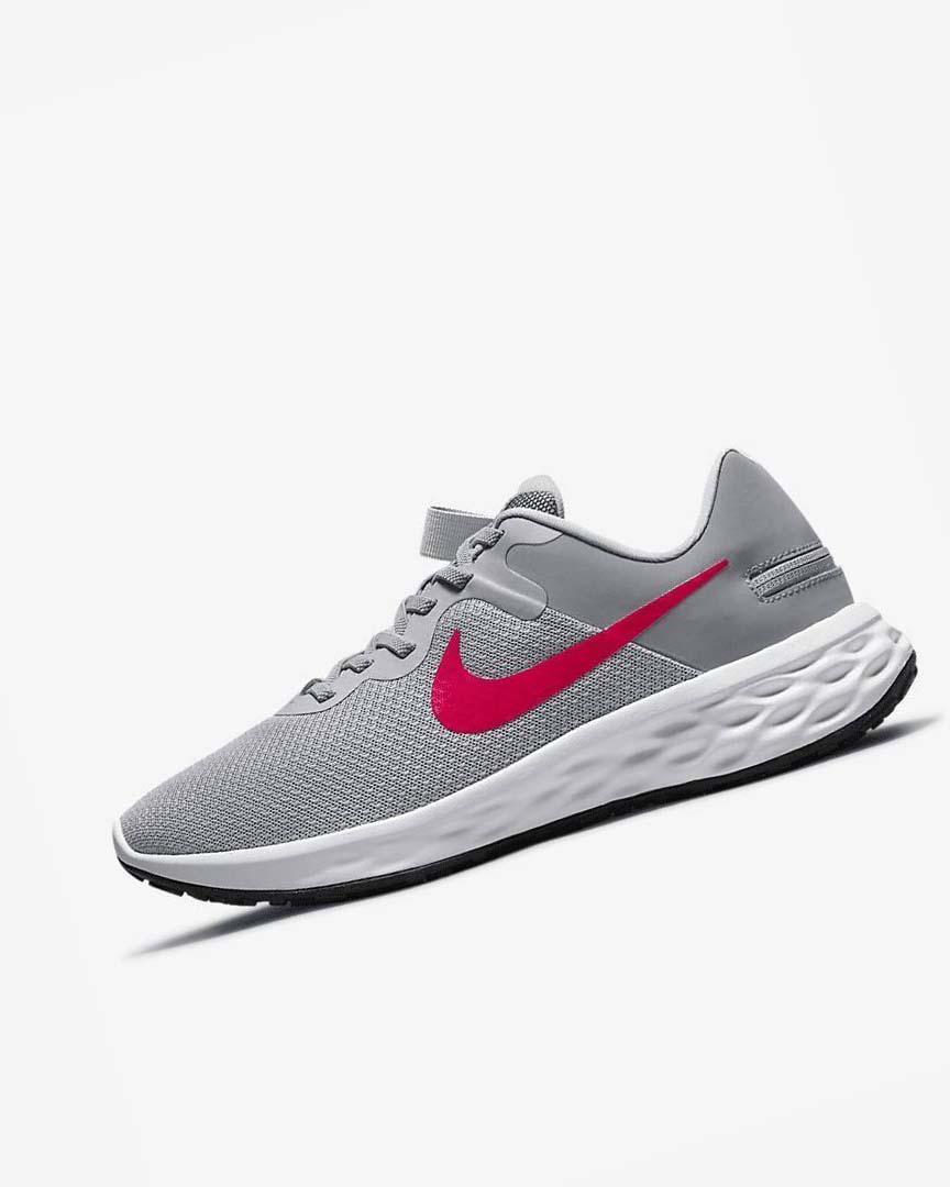 Light Grey / Grey / Dark Grey / Red Nike Revolution 6 FlyEase Next Nature Men\'s Running Shoes | CA_1202