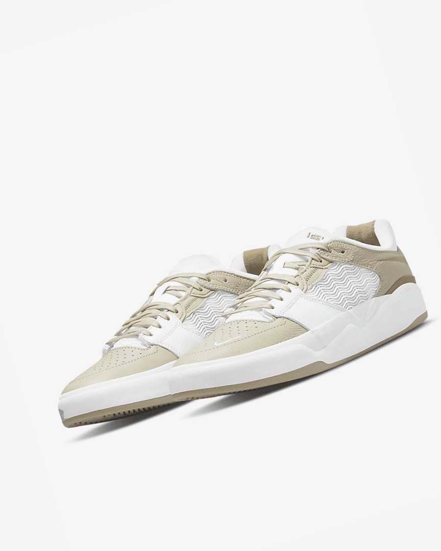 Light Grey / White / White / Khaki Nike SB Ishod Wair Premium Men's Skate Shoes | CA_5149