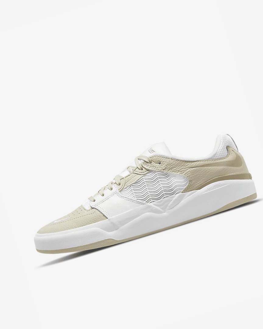 Light Grey / White / White / Khaki Nike SB Ishod Wair Premium Men\'s Skate Shoes | CA_5149