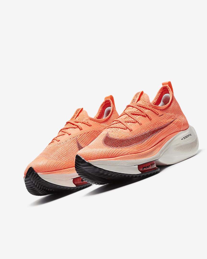 Light Mango / Metal Red Brown / Black Nike Air Zoom Alphafly NEXT% Flyknit Women's Running Shoes | CA_5089