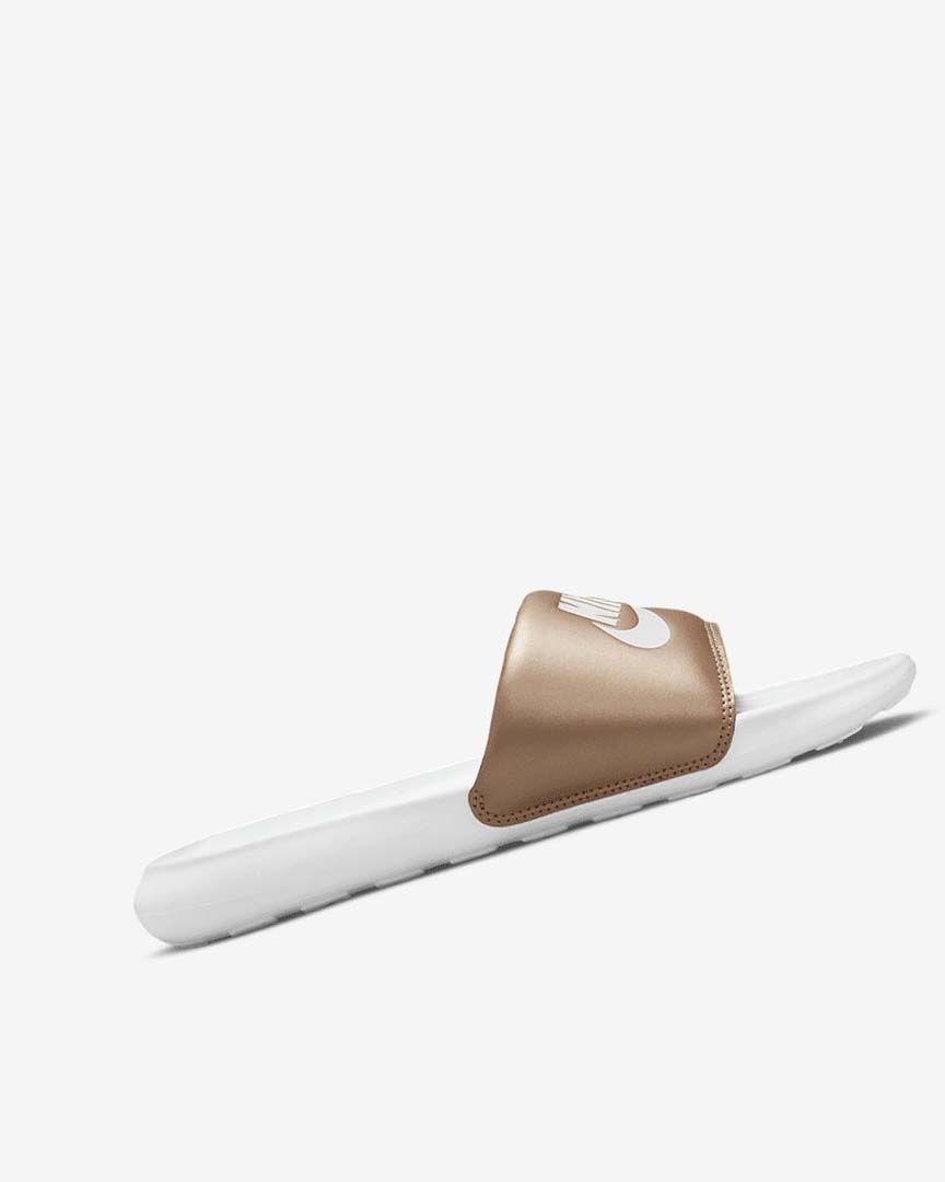 Metal Red Brown / White / White Nike Victori One Women's Slides | CA_2665