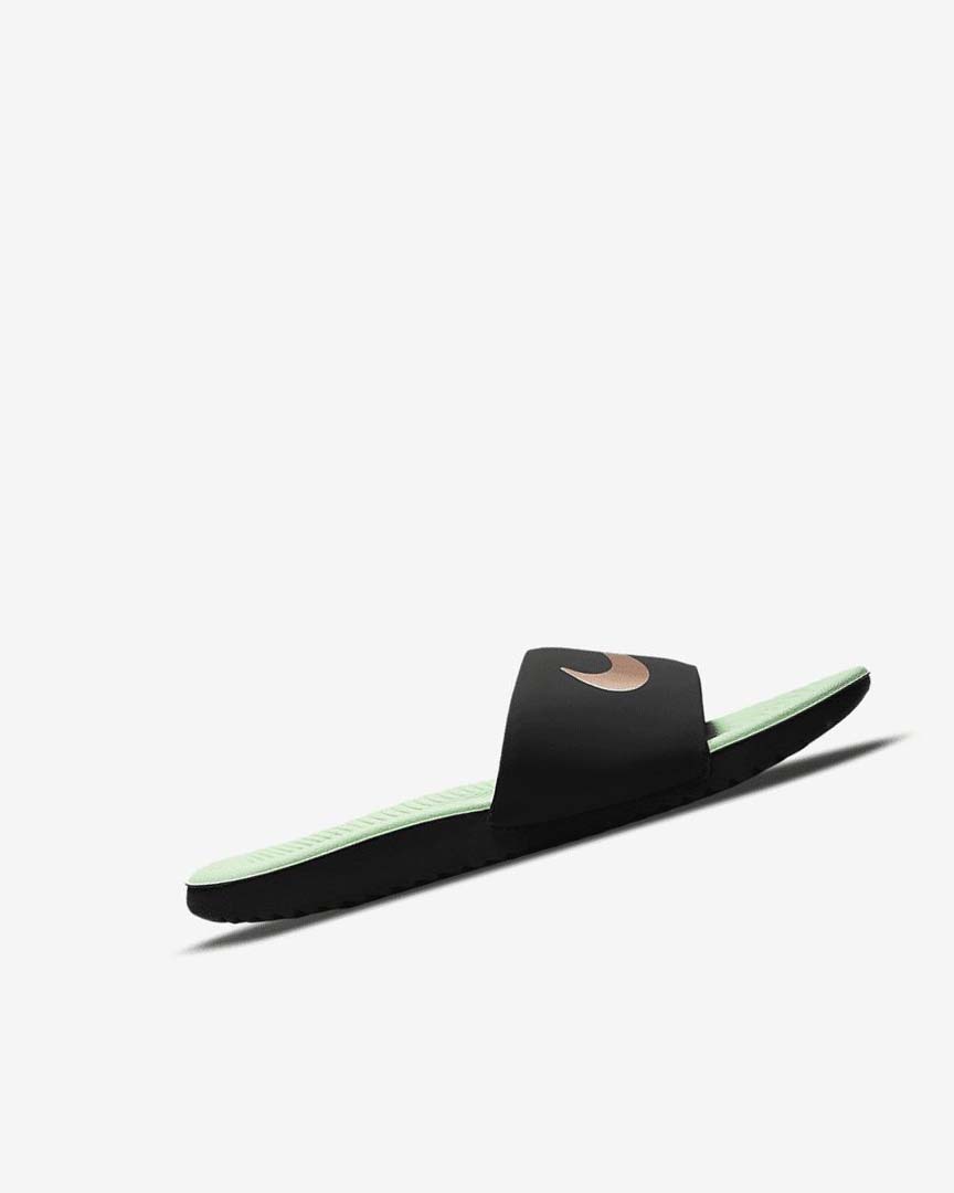 Mint / Metal Red Brown Nike Kawa Boys' Slides | CA_3107