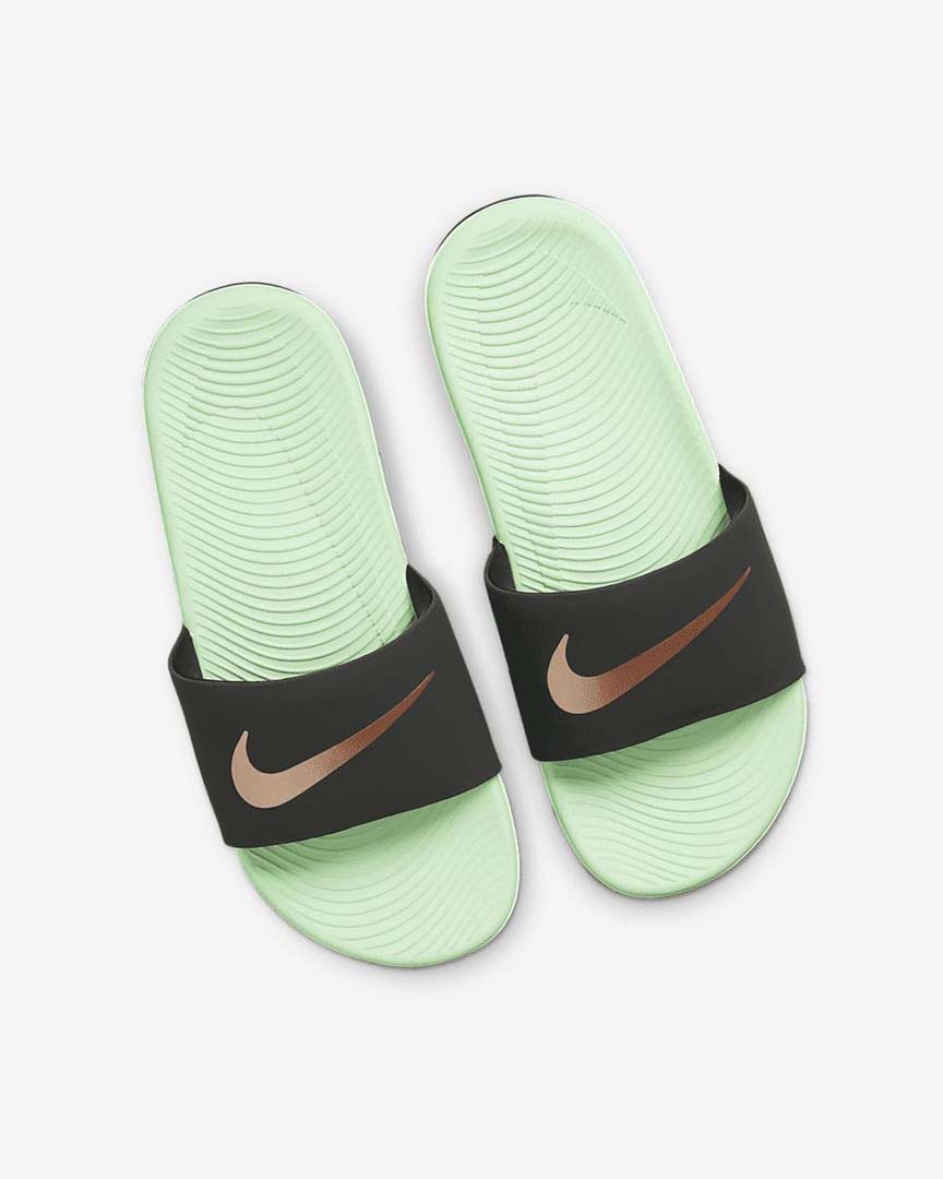 Mint / Metal Red Brown Nike Kawa Girls' Slides | CA_3288