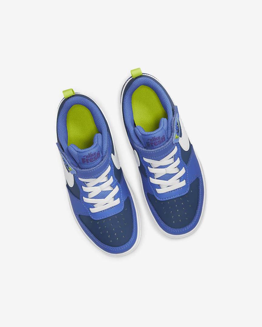 Navy / Blue / Blue / White Nike Court Borough Low 2 Lil Fruits Girls' Shoes | CA_5565