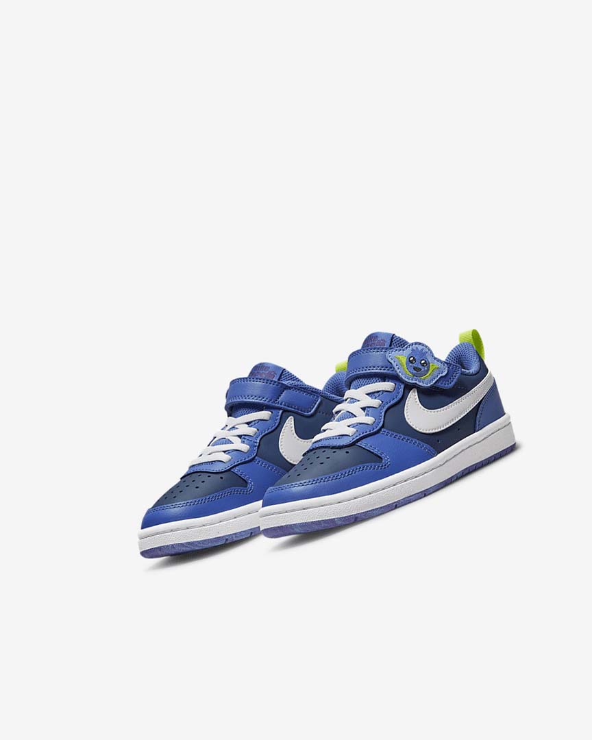 Navy / Blue / Blue / White Nike Court Borough Low 2 Lil Fruits Girls' Shoes | CA_5565