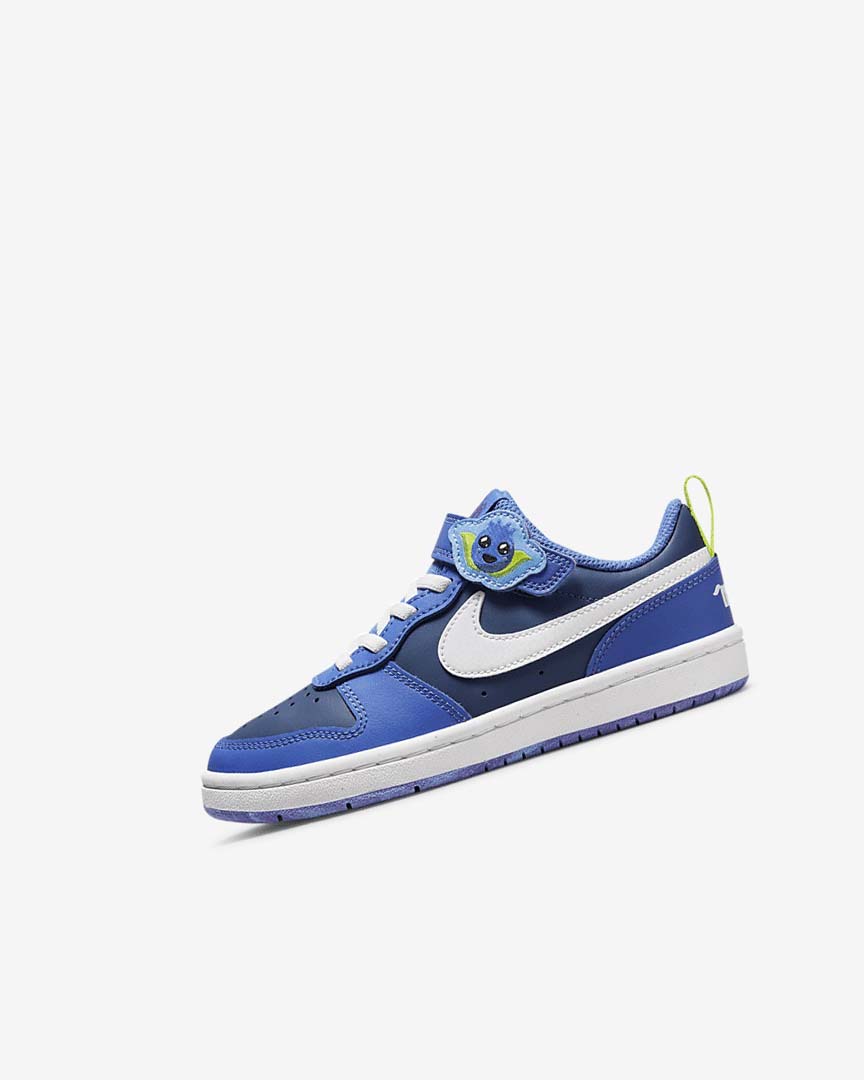 Navy / Blue / Blue / White Nike Court Borough Low 2 Lil Fruits Girls\' Shoes | CA_5565
