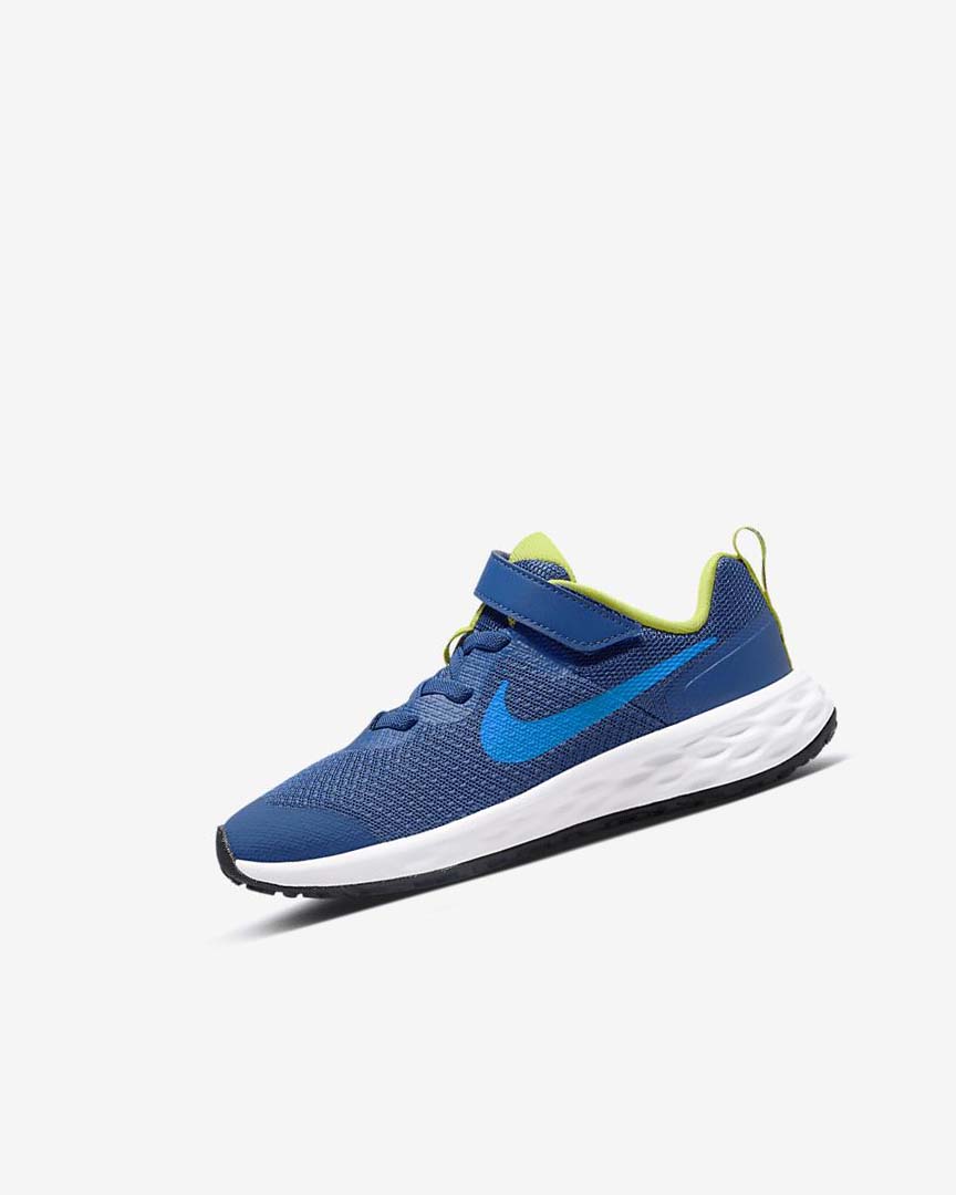 Navy / Green / Blue Nike Revolution 6 Boys\' Running Shoes | CA_5506