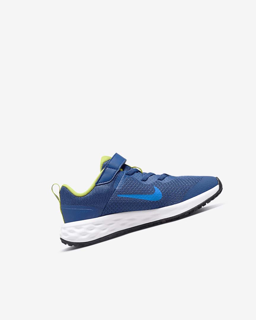 Navy / Green / Blue Nike Revolution 6 Girls' Running Shoes | CA_5348