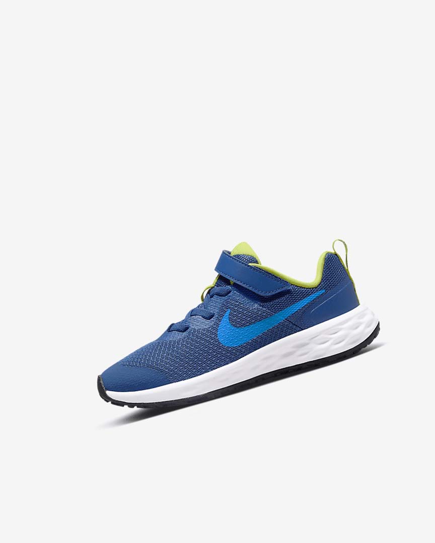 Navy / Green / Blue Nike Revolution 6 Girls\' Running Shoes | CA_5348