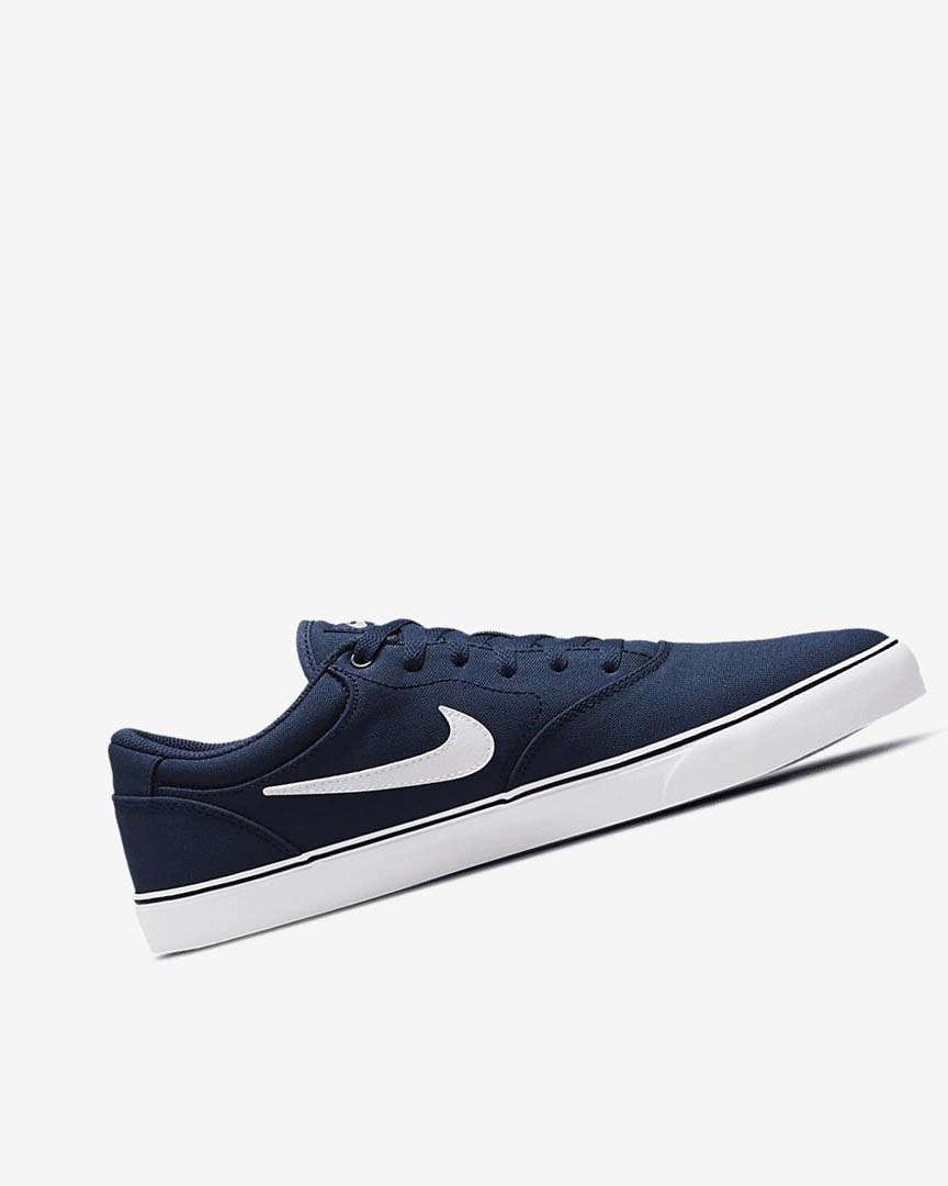Navy / Navy / Black / White Nike SB Chron 2 Canvas Women's Skate Shoes | CA_2374