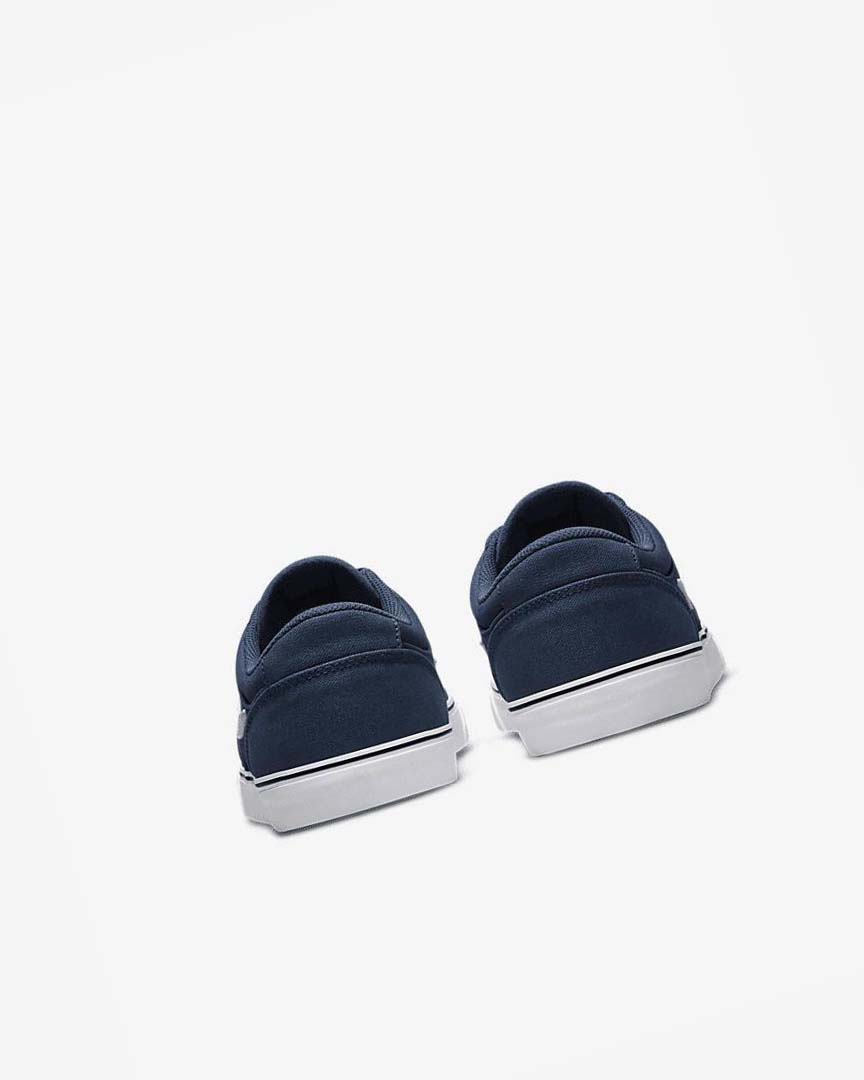 Navy / Navy / Black / White Nike SB Chron 2 Canvas Men's Skate Shoes | CA_2834