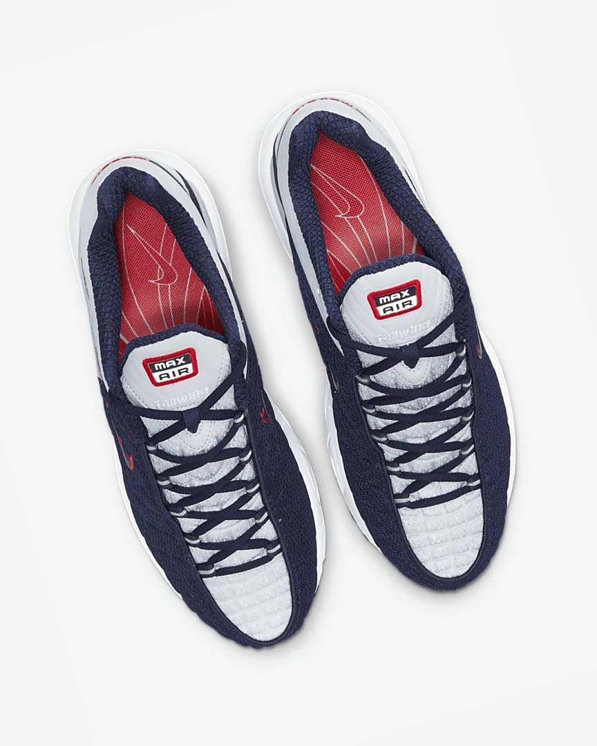 Navy / Platinum / White / Red Nike Air Max Tailwind V SP Men's Casual Shoes | CA_5298