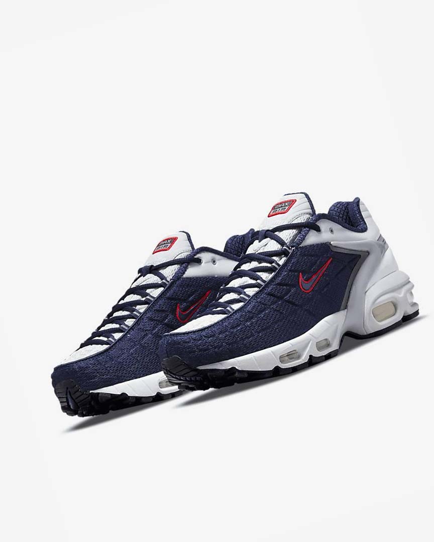 Navy / Platinum / White / Red Nike Air Max Tailwind V SP Men's Casual Shoes | CA_5298