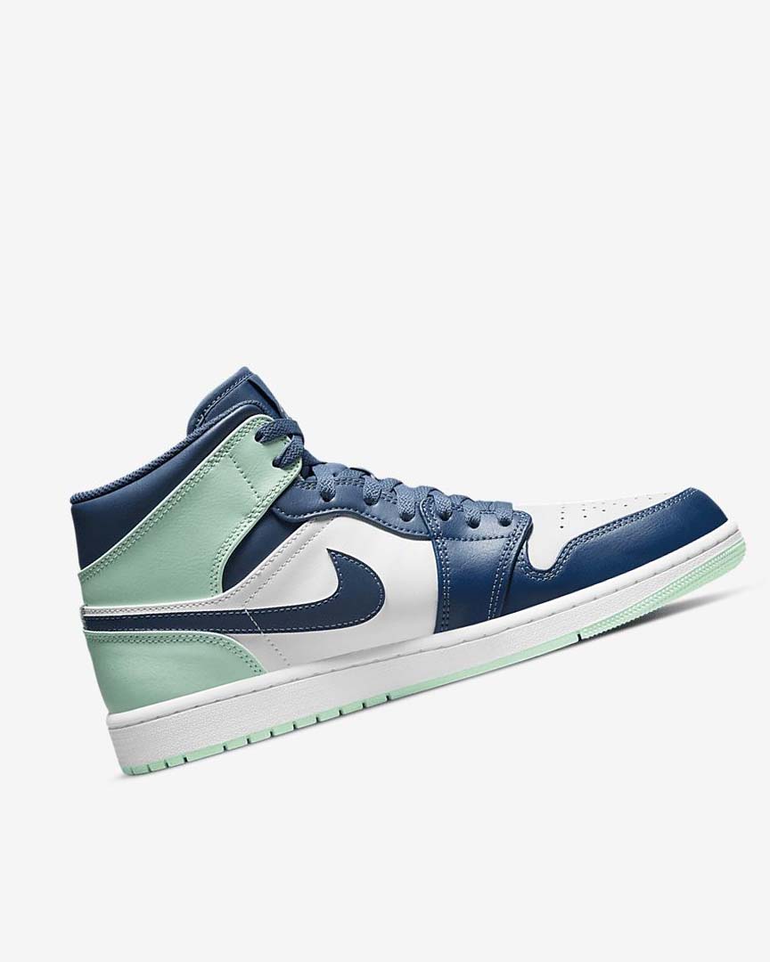 Navy / White / Mint Nike Air Jordan 1 Mid Men's Sneakers | CA_2649