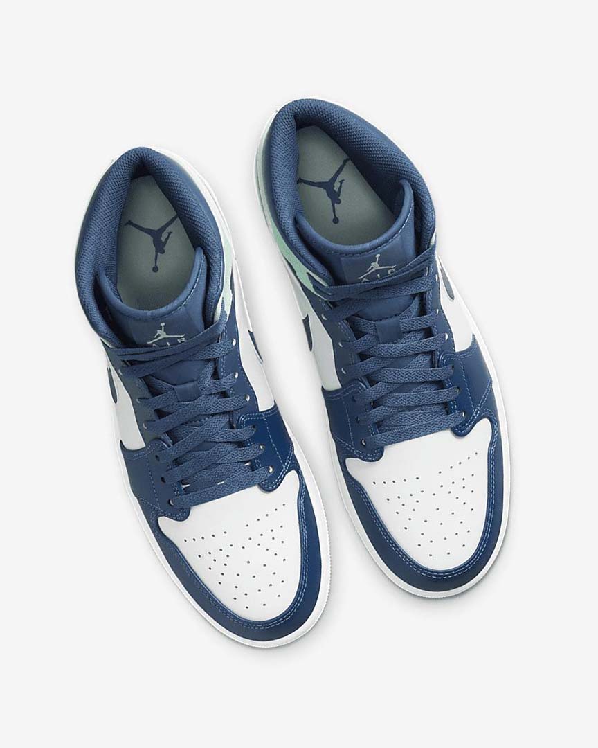 Navy / White / Mint Nike Air Jordan 1 Mid Men's Sneakers | CA_2649