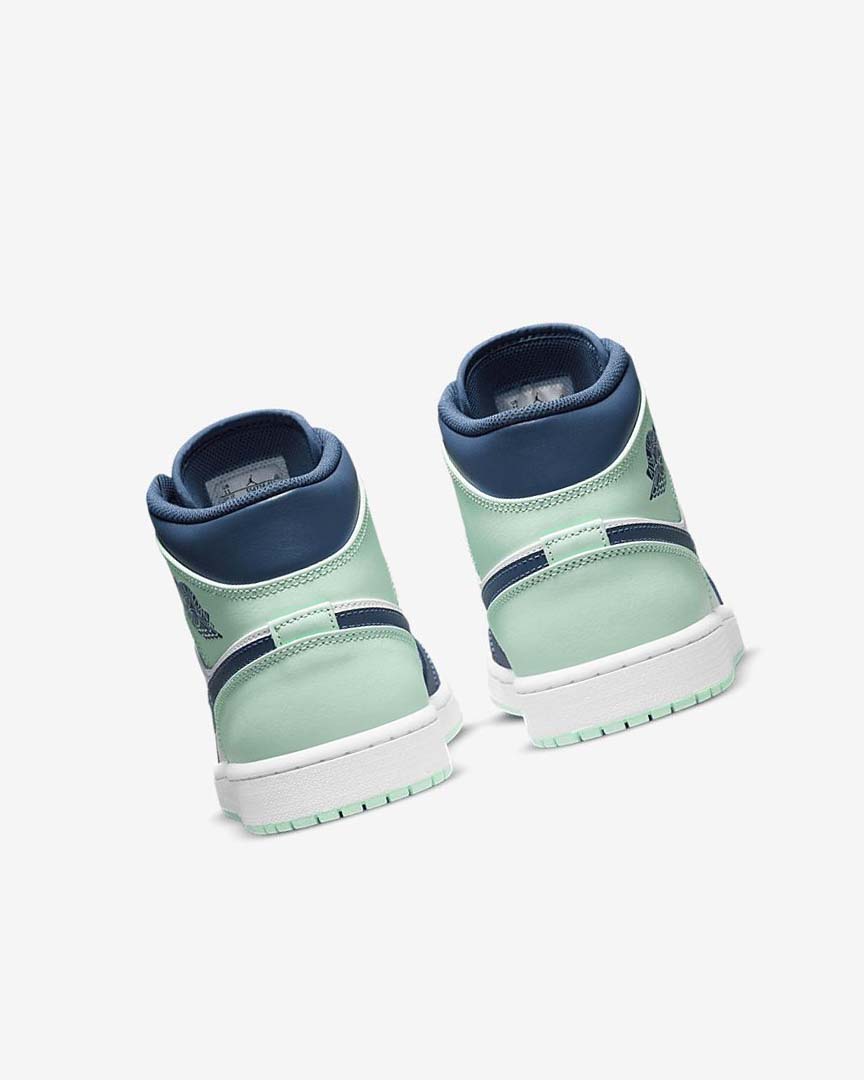 Navy / White / Mint Nike Air Jordan 1 Mid Men's Sneakers | CA_2649