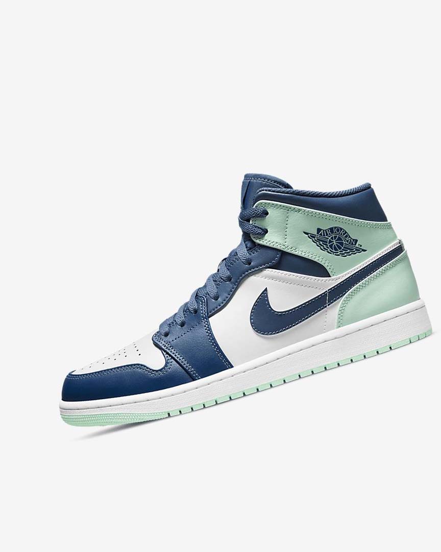 Navy / White / Mint Nike Air Jordan 1 Mid Men\'s Sneakers | CA_2649