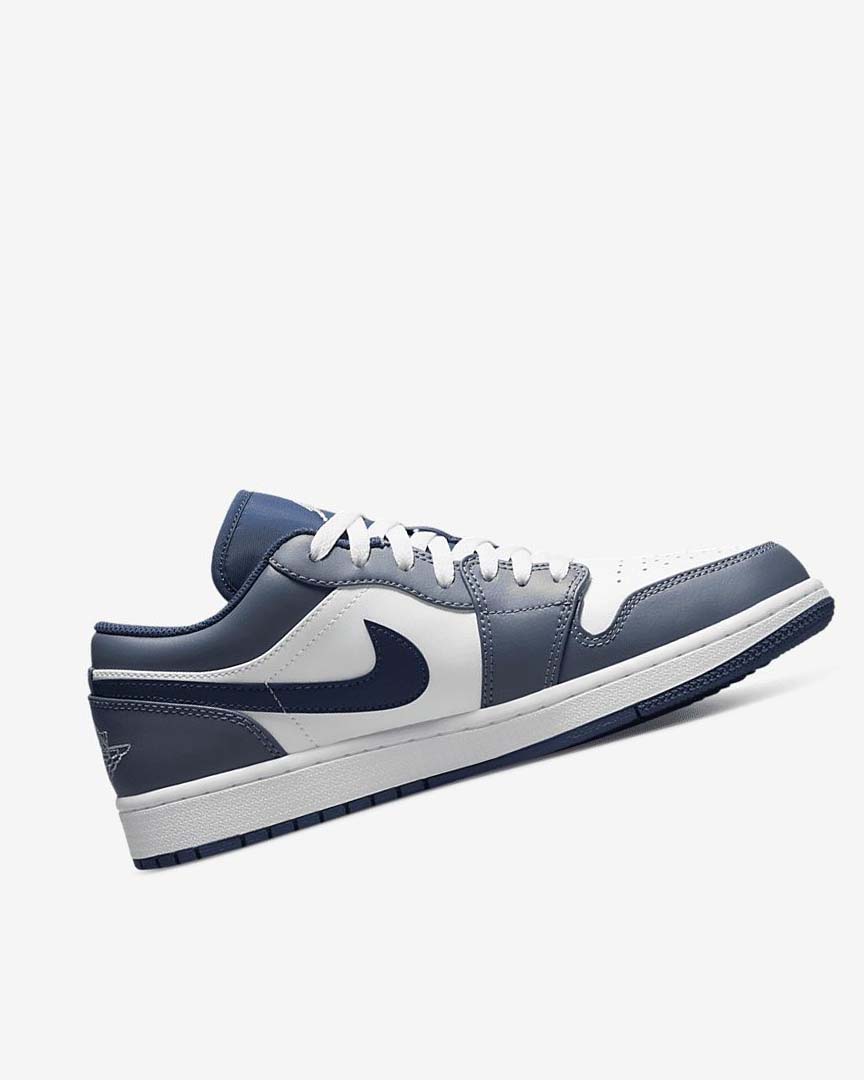Navy / White Nike Air Jordan 1 Low Men's Sneakers | CA_4825