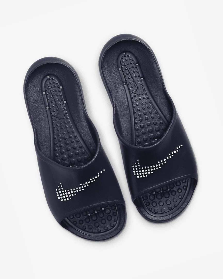 Navy / White Nike Victori One Men's Slides | CA_2632