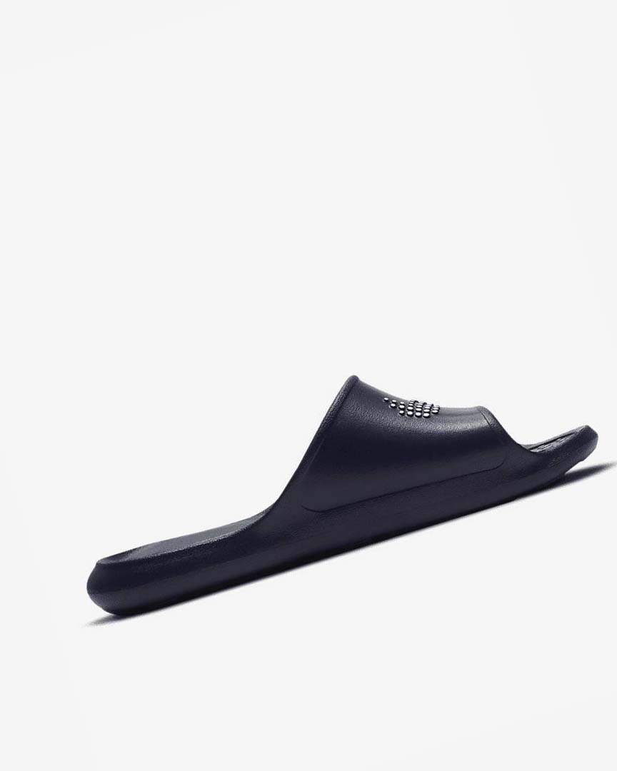Navy / White Nike Victori One Men's Slides | CA_2632