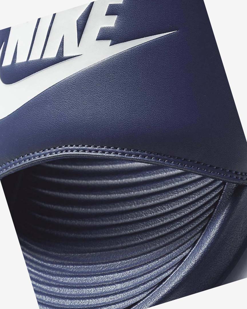Navy / White Nike Victori One Men's Slides | CA_3204