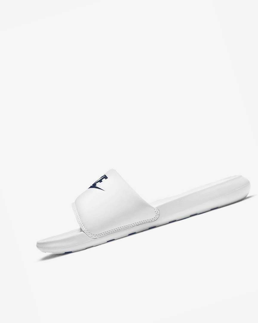 Navy / White Nike Victori One Men's Slides | CA_3204