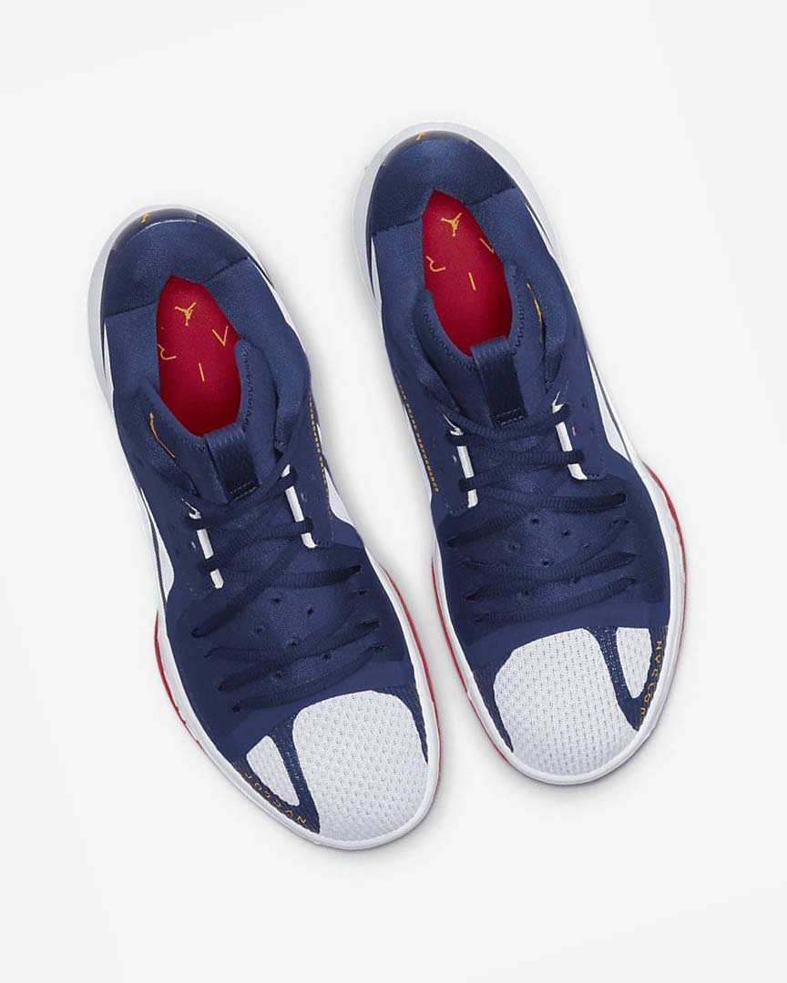 Navy / White / Red / Gold Nike Jordan Zoom Separate Men's Basketball Shoes | CA_5076